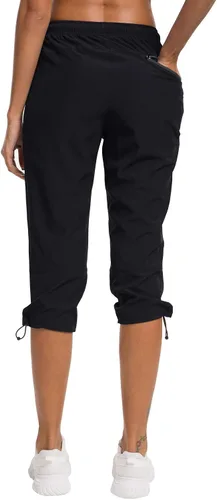 Miniatura 5 de ChinFun Pantalones capri de senderismo para mujer, de secado rápido, estilo cargo, recortados, resistentes al agua, UPF 50+
