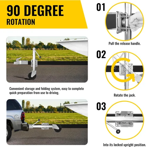 Miniatura 3 de MaxxHaul - 70148 - Gato hidráulico para remolques con elevador suspenso de 10" con una rueda, 1000 lb. de capacidad