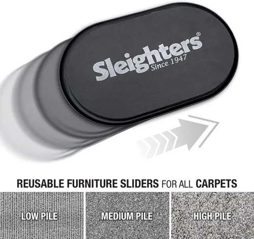 Miniatura 4 de Deslizadores de alfombra – Deslizadores móviles reutilizables de 9.5 x 5.75 pulgadas para alfombras – Almohadillas de muebles para objetos pesados