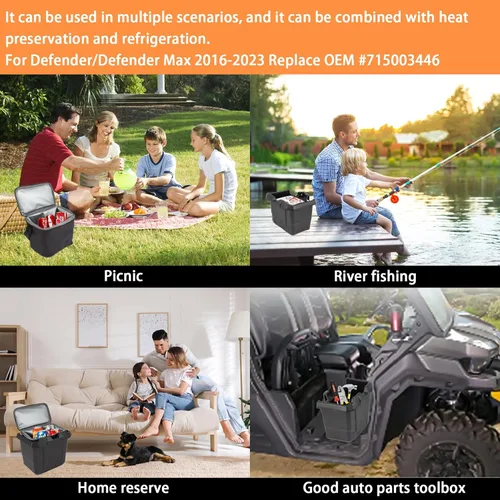 Miniatura 2 de PSLER Defender Center - Contenedor de almacenamiento para debajo del asiento + bolsa de hielo, caja de almacenamiento extraíble debajo del asiento