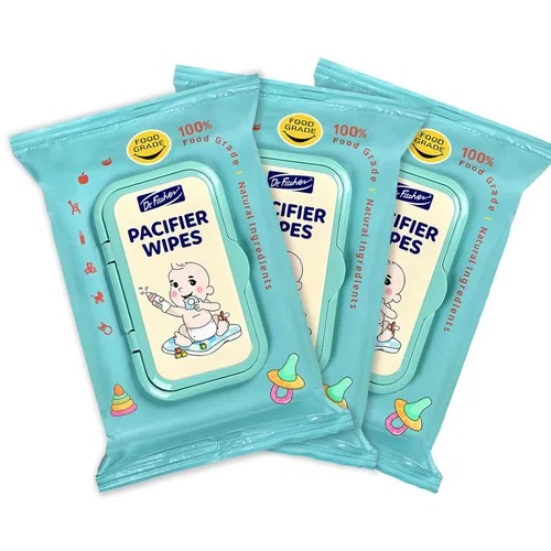 Dr. Fischer Toallitas para chupete, 100% de grado alimenticio, no tóxicas para botellas, chupetes, juguetes, bombas y más