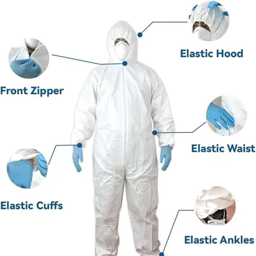Miniatura 2 de 3 piezas de overoles protectores desechables 3XL, resistentes para hombres y mujeres, para pintar, poda de jardín y más trabajos sucios, ligeros