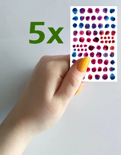 Miniatura 2 de Adhesivos para uñas (5 hojas) FLONZNAIL Just Watercolors Dots