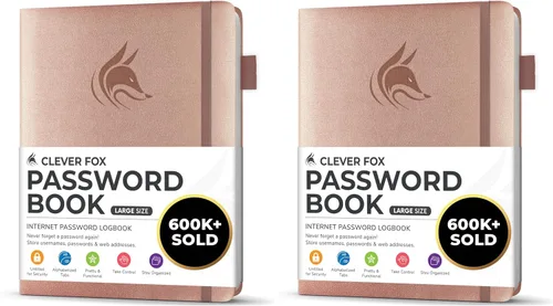 Miniatura 32 de Clever Fox - Libreta de contraseñas con pestañas alfabéticas, organizador de direcciones de Internet, tamaño grande, para inicios de sesión en Azul