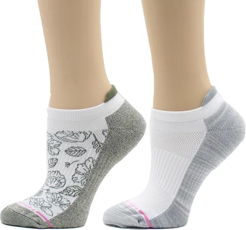 Dr. Motion Calcetines de compresión de corte bajo para mujer, paquete de 2