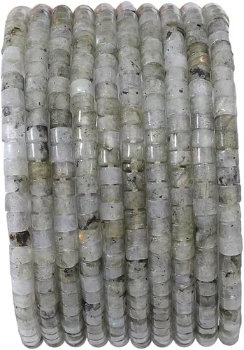 Miniatura 14 de BEADIA Cuentas de jade africano natural en cilindro corto 2x3mm 155 piezas Tubo cuentas sueltas semipreciosas para hacer joyas Diseño