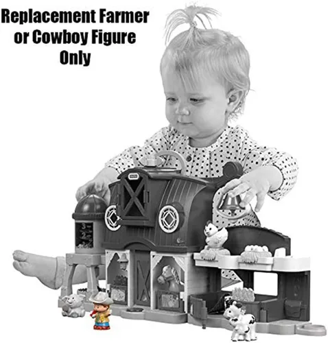 Miniatura 3 de Pieza de repuesto para Fisher-Price Little People Caring for Animals Farm - DWC31 y CHJ51 ~ Figura de repuesto de granjero y vaquero