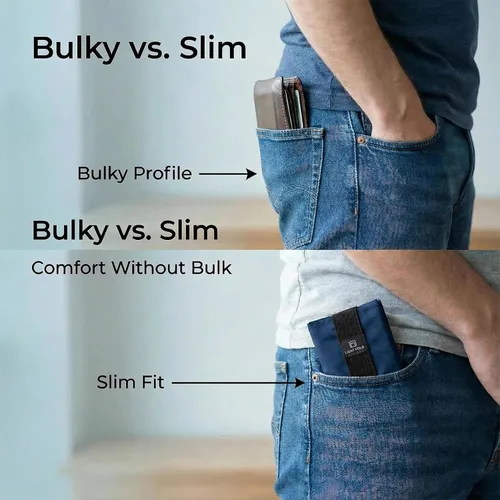 Miniatura 4 de LIGHT FOLD Cartera delgada para hombre con bloqueo RFID, cartera delgada minimalista con estilo delgado, duradero y protección de datos, múltiples