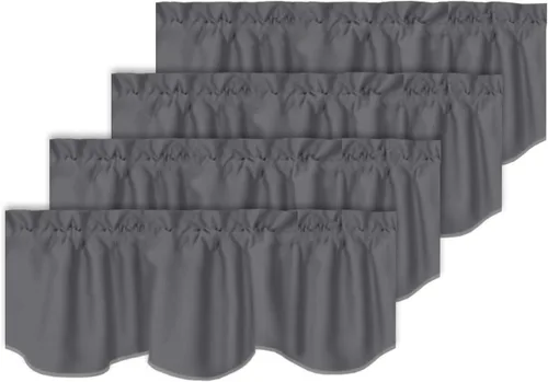 Miniatura 45 de Turquoize - Cenefa opaca para ventanas de cocina/baño/sala de estar/dormitorio con aislamiento térmico, cenefa festoneada con bolsillo para Aqua
