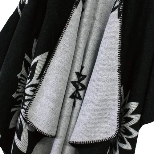 Miniatura 14 de Urban CoCo Poncho de colores para mujer, chal con frente abierto, color en bloques