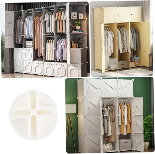 Miniatura 7 de Zerodeko Paquete de 20 conectores de plástico ABS para cubos de almacenamiento modulares, conectores de almacenamiento de cubos de alambre, Blanco