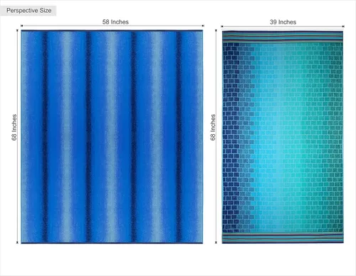 Miniatura 6 de COTTON CRAFT - Toalla de playa extra ancha con rayas ombre para dos, 147.3 x 172.7 cm - Algodón puro - Tela jacquard doble gruesa de felpa súper