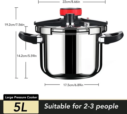 Miniatura 8 de Olla a presión grande, práctica olla a presión multifuncional de acero inoxidable para cocina, adecuada para cocina de gas y inducción, universal