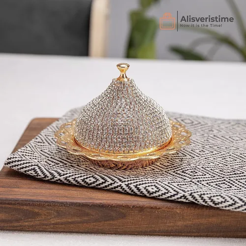 Miniatura 6 de Alisveristime Juego de café turco adornado con cristal, 27 piezas, tazas decorativas de Zamac para espresso, platillos y azucarero con bandeja