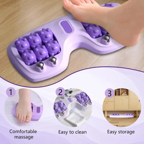 Miniatura 4 de Rodillo portátil de masaje de doble pie, alivio de la fascitis plantar, terapia de acupresión de doble pie para aliviar el estrés y mejorar la Verde