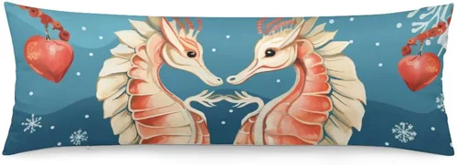 Miniatura 15 de Funda de almohada con monograma rústico de color azul suave con inicial N Body de 20 x 54 pulgadas, funda de almohada floral personalizada