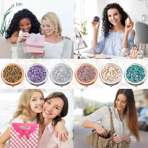 Miniatura 6 de Thyle 12 piezas de espejo compacto a granel, espejo de bolsillo cristiano para confirmación católica VBS para mujeres, versículo bíblico, cartera