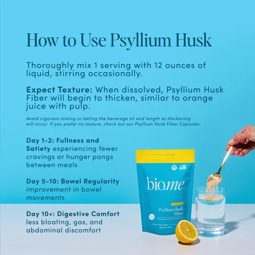 Miniatura 5 de Polvo de Fibra de Cáscara de Psyllium (6g Por Porción) para la Salud Digestiva y Alivio de la Hinchazón, Polvo de Fibra Prebiótica Insoluble