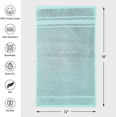 Miniatura 7 de Melissa Linen Toallas de Punta de Dedos Paquete de 4, 100% Algodón Turco, Toallas de Mano Pequeñas para Cuerpo y Cara, 12 x 18 pulgadas, Suaves