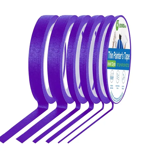 Miniatura 21 de EDSRDRUS Cinta Fina para Pintores 1/8, 1/4, 1/2 pulgada de Ancho Cinta para Pintor Cinta de Pintura, Cinta de Enmascarar, Cinta de Rayas, Cinta