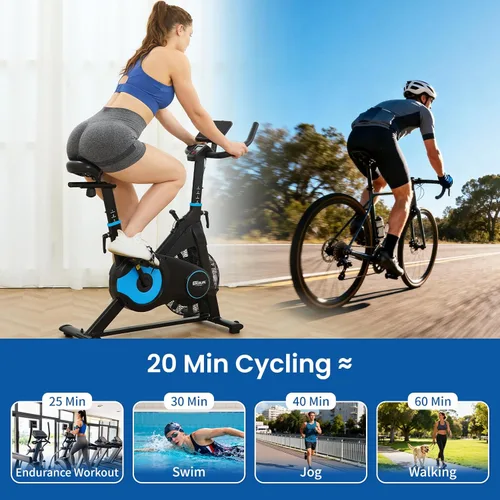 Miniatura 7 de ERGOLIFE Air - Bicicleta estática de resistencia magnética con ventilador exclusivo, aplicación App, 8 resistencias para ciclismo en interiores