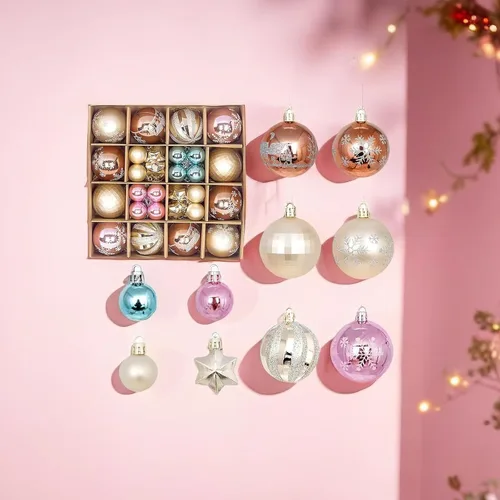 Miniatura 17 de Juego de 44 adornos de bolas de Navidad, adornos de bolas de Navidad inastillables para Navidad, vacaciones, corona y decoraciones de fiestas