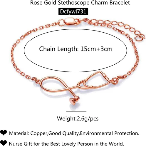 Miniatura 3 de Dcfywl731 Nurse Gifts for Women Silver Stethoscope Nurse Necklace Heart Initial Pendant Necklace Letter Necklace for Doctors and Nurses chrismtas