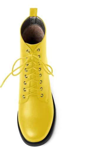 Miniatura 66 de ROSERWISH Botas altas de tacón bajo y grueso para mujer, con cordones, cómodas, modernas, con puntera redonda, de 2.5 pulgadas