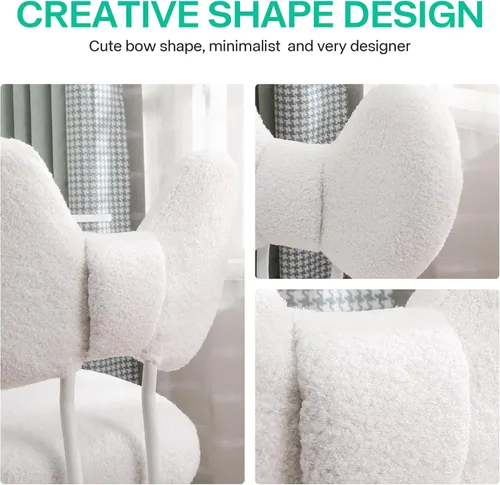 Miniatura 6 de Bonita silla de escritorio con respaldo, cómoda silla de oficina pequeña con ruedas, silla giratoria ajustable sin brazos para oficina en casa, sala