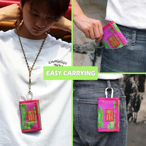 Miniatura 2 de Rough Enough - Carteras para niños y niñas, llavero de camuflaje triple pliegue