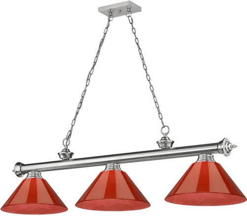 Miniatura 12 de Z-Lite 2306-3BP-PRD - Colgante de billar con cordón, 3 luces, 180 vatios totales, chapado en bronce