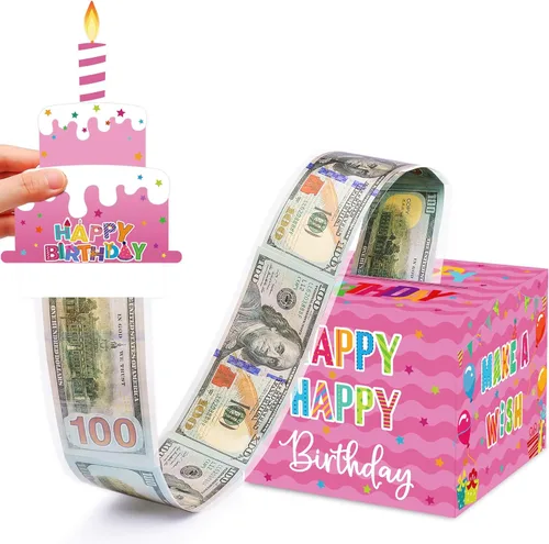 Miniatura 10 de Caja de Dinero de Cumpleaños para Tirar Regalo en Efectivo, Cajas de Regalo Sorpresa para Dinero, Caja Portadinero con Tarjeta de Feliz Cumpleaños