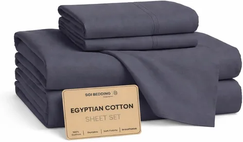 Miniatura 37 de SGI bedding Sábanas 100% algodón egipcio tamaño individual – Sábanas refrescantes, ropa de cama blanca suave y transpirable, ropa de cama de lujo