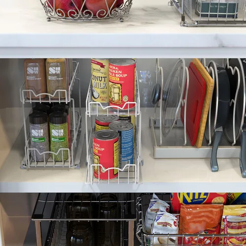 Miniatura 2 de Simple Houseware - Cajón organizador de cajones deslizantes de 2 niveles para especias, blanco