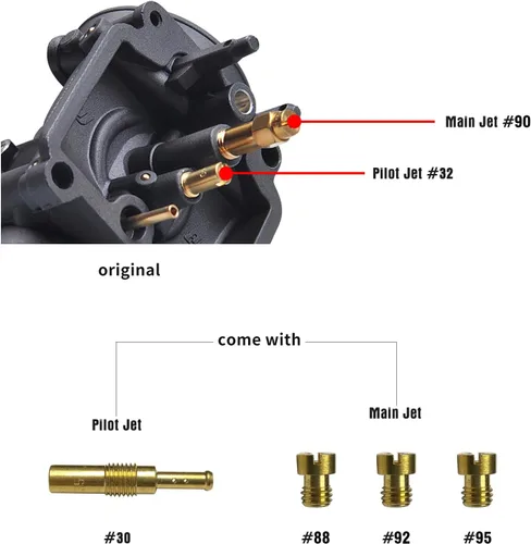 Miniatura 5 de Carburador NIBBI PE17mm, Compatible con motores de motocicleta de brida de 100cc 110cc, con chorro piloto principal, compatible con YAMAHA HONDA