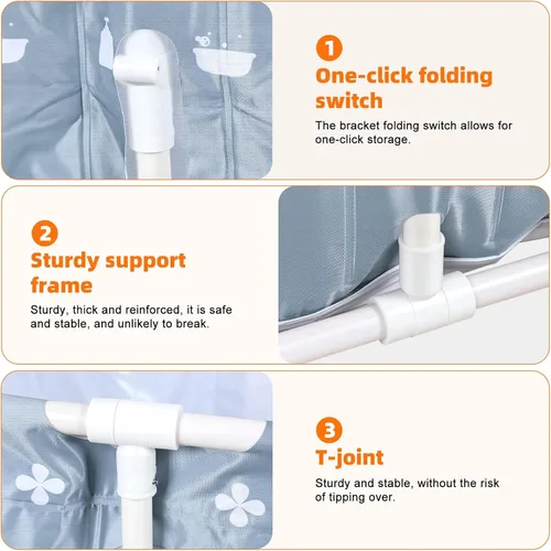 Miniatura 9 de Bañera portátil sin instalación, bañera plegable de 45 pulgadas para adultos, bañera de spa caliente separada para cabina de ducha, bañera plegable