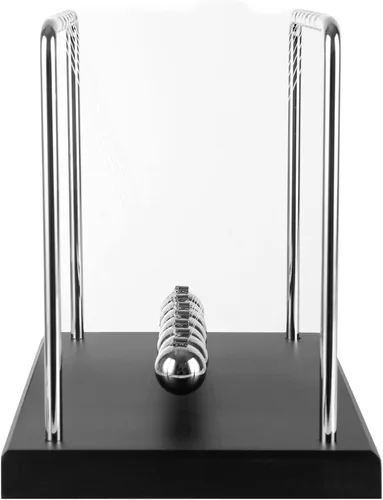 Miniatura 5 de LANIAKEA Newtons Cradle Balance Balls Newtons Cradle Pendulum con 7 bolas, base de madera negra, bola de equilibrio, oficina, hogar, decoración