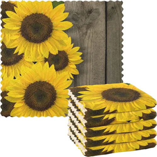 Miniatura 10 de CaTaKu Paños de cocina étnicos bohemios, paquete de 6 trapos reutilizables para lavar, paños de limpieza de microfibra, paños para secar la cocina
