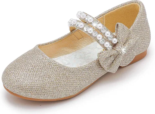 Parrosoo Zapatos de vestir para niñas, zapatos Mary Jane, zapatos de ballet, zapatos de tacón bajo para niña, escuela, princesa, zapatos de boda
