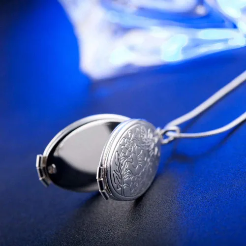 Miniatura 5 de Nanafast Collar con medallón de fotos expandible 4 fotos collares de cadena de fotos regalos conmemorativos para mujeres y niñas Metal Ágata