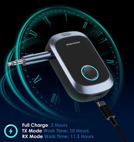 Miniatura 6 de Adaptador AUX Bluetooth para automóvil, adaptador Bluetooth auxiliar para música de automóvil y llamadas manos libres, receptor de música