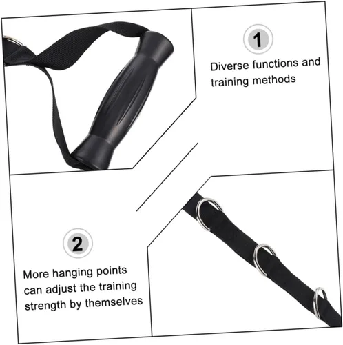 Miniatura 4 de Kisangel Bandas de resistencia de fitness resistentes, asas de tracción, cinta de tensión negra para equipos de fuerza y entrenamientos de bíceps, 2