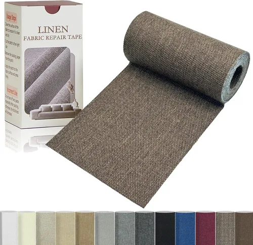 Miniatura 8 de Gheeidau Cinta de reparación de lino de 4 x 70 pulgadas, parche de tela de reparación de sofá autoadhesivo para muebles, sofás, cojines, sillas