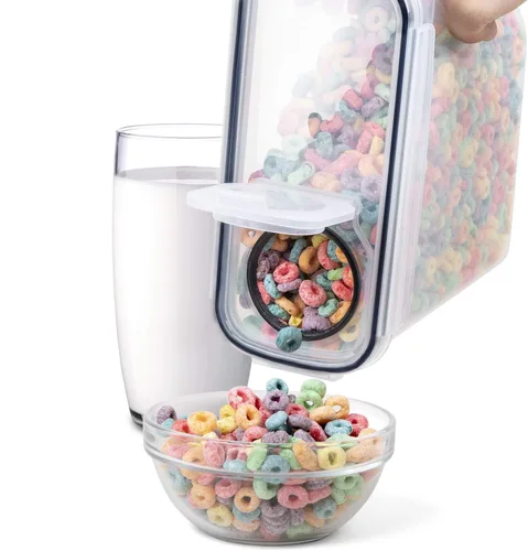 Miniatura 6 de FOOYOO Juego de recipientes para cereales – 3 piezas herméticas grandes para cereales secos (135.2 onzas), dispensador sin BPA, recipientes