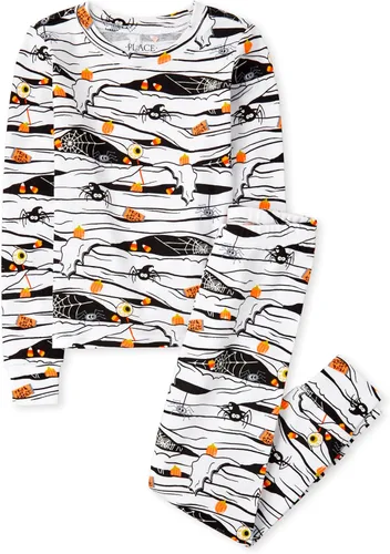 Miniatura 7 de The Children's Place Pijama de Navidad unisex para bebé, algodón Esqueleto