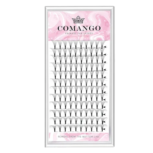 Miniatura 59 de CoMango Extensiones de pestañas de volumen 3D/4D/5D/6D/10D, grosor de 0.003 in, rizo C/D, tallo corto de 0.315-0.591 in, extensiones de pestañas