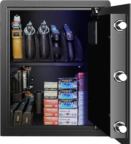 Miniatura 2 de Caja de seguridad biométrica para el hogar, caja de seguridad para pistola de huellas dactilares, caja de dinero para joyas, pistola de dinero