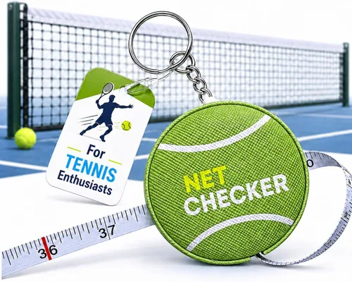 Miniatura 10 de Scoring Right Net Checker - Cinta métrica de altura de red para tenis y llavero Azul