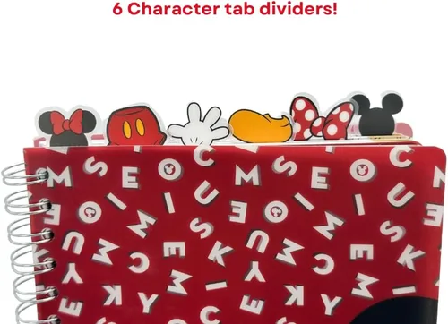 Miniatura 2 de Cuaderno de Disney de Minnie y Mickey Mouse, encuadernado en espiral, 144 páginas a rayas, 20 x 18 cm, Rojo