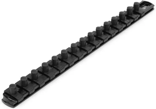 Miniatura 25 de TEKTON 3/8 Pulgadas de accionamiento x 8 Pulgadas de riel de enchufe, 10 clips (negro) OSR11210 Fabricado en EE. UU